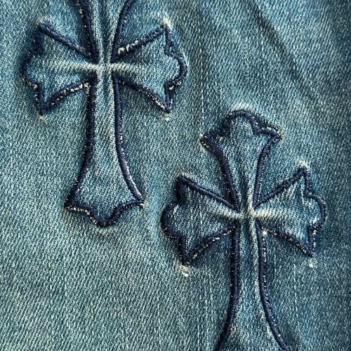 Replica Chrome Hearts Jeans For Men #1230675 $80.00 USD for Wholesale