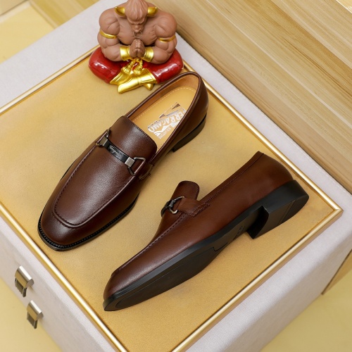 Replica Salvatore Ferragamo Leather Shoes For Men #1230742 $85.00 USD for Wholesale