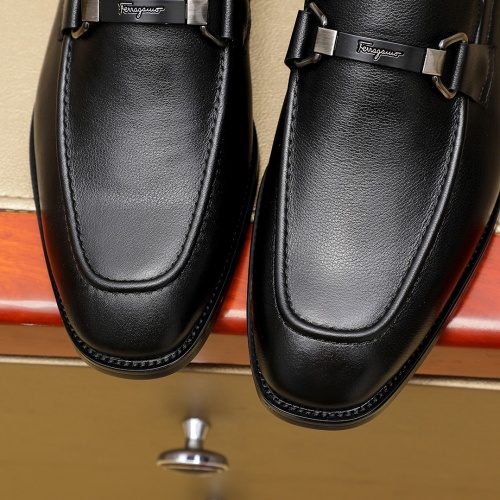 Replica Salvatore Ferragamo Leather Shoes For Men #1230743 $85.00 USD for Wholesale