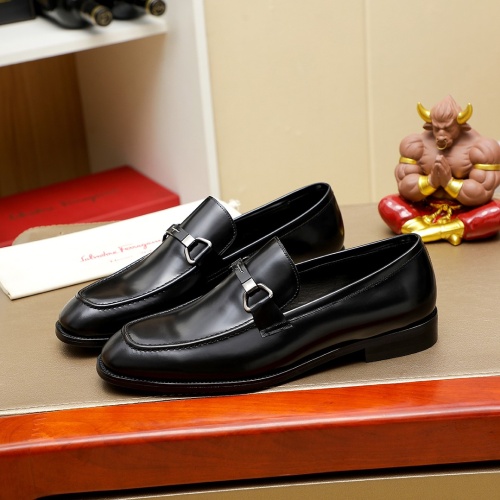 Replica Salvatore Ferragamo Leather Shoes For Men #1230744 $85.00 USD for Wholesale