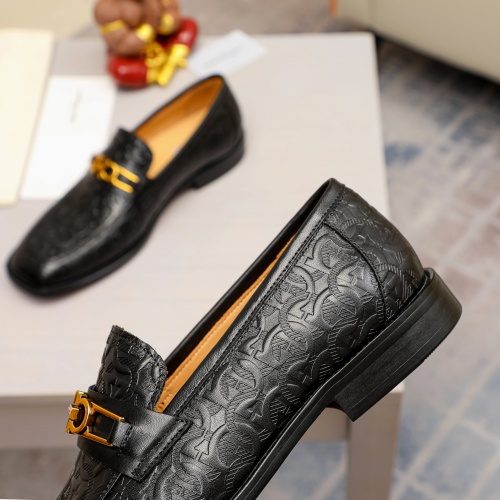 Replica Salvatore Ferragamo Leather Shoes For Men #1230745 $85.00 USD for Wholesale