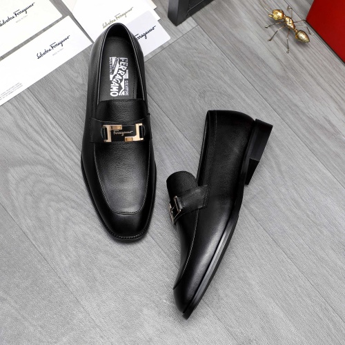 Replica Salvatore Ferragamo Leather Shoes For Men #1230816 $82.00 USD for Wholesale