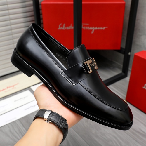 Replica Salvatore Ferragamo Leather Shoes For Men #1230817 $82.00 USD for Wholesale