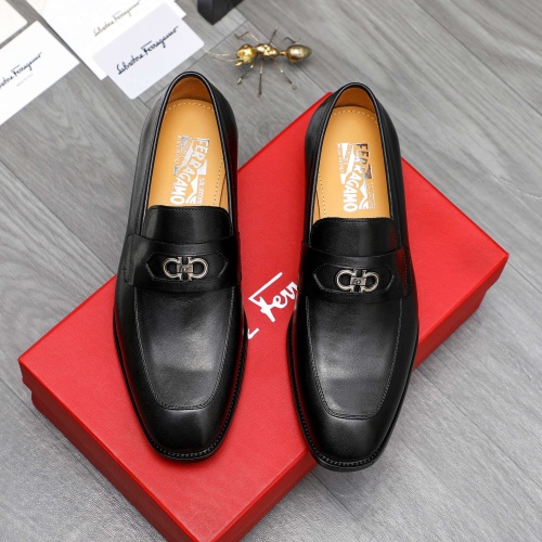 Replica Salvatore Ferragamo Leather Shoes For Men #1230846 $82.00 USD for Wholesale