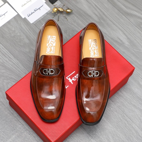 Replica Salvatore Ferragamo Leather Shoes For Men #1230848 $82.00 USD for Wholesale