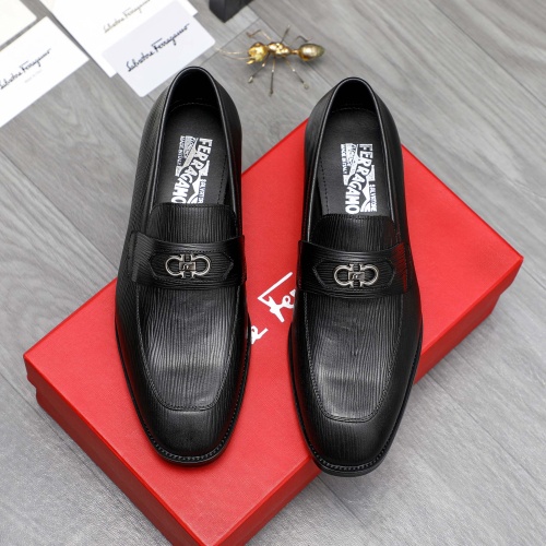 Replica Salvatore Ferragamo Leather Shoes For Men #1230849 $82.00 USD for Wholesale