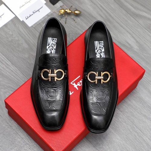 Replica Salvatore Ferragamo Leather Shoes For Men #1230851 $82.00 USD for Wholesale