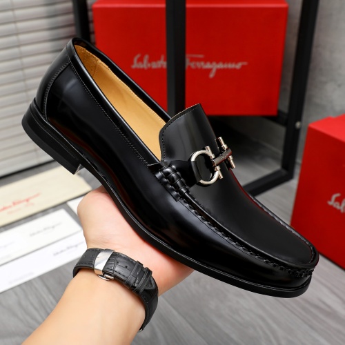 Replica Salvatore Ferragamo Leather Shoes For Men #1230854 $82.00 USD for Wholesale