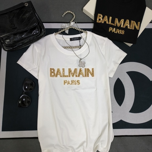 Replica Balmain T-Shirts Short Sleeved For Women #1231027, $32.00 USD, [ITEM#1231027], Replica Balmain T-Shirts outlet from China