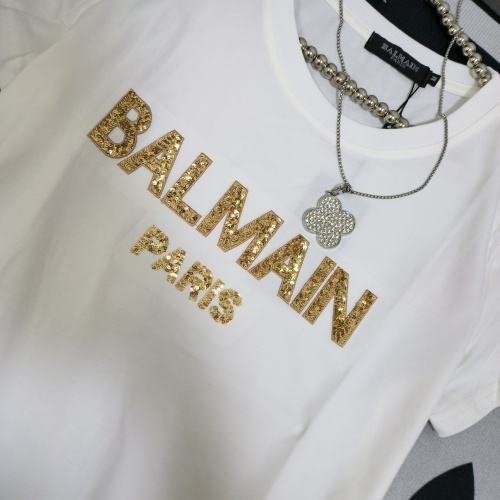 Replica Balmain T-Shirts Short Sleeved For Women #1231027 $32.00 USD for Wholesale