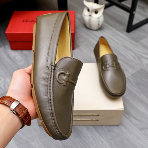 Replica Salvatore Ferragamo Leather Shoes For Men #1231613 $68.00 USD for Wholesale