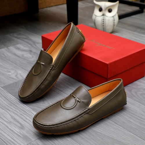 Replica Salvatore Ferragamo Leather Shoes For Men #1231620 $68.00 USD for Wholesale