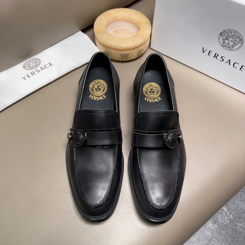 Replica Versace Leather Shoes For Men #1231690 $76.00 USD for Wholesale