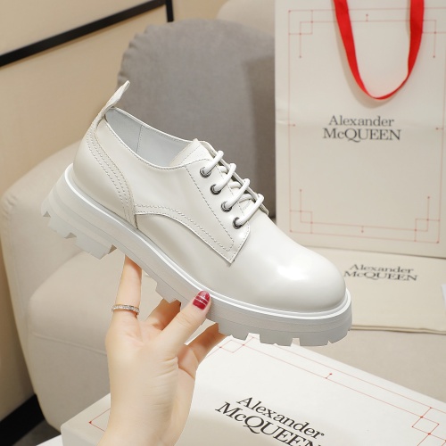 Replica Alexander McQueen Leather Shoes For Women #1231769 $105.00 USD for Wholesale