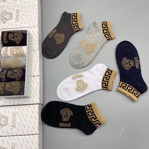 Replica Versace Socks For Men #1232971 $25.00 USD for Wholesale