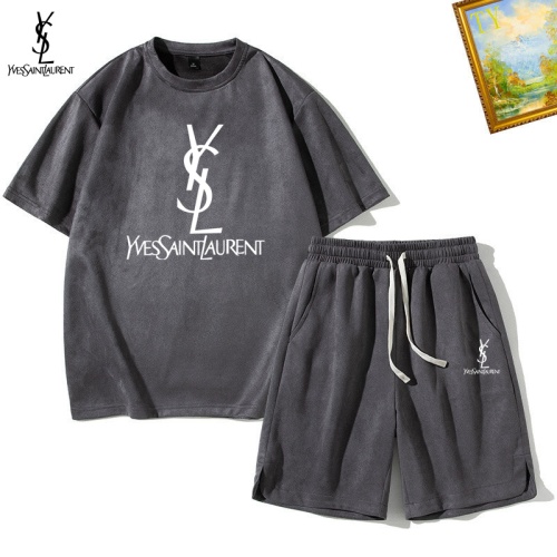 Replica Yves Saint Laurent YSL Tracksuits Short Sleeved For Men #1235358, $48.00 USD, [ITEM#1235358], Replica Yves Saint Laurent YSL Tracksuits outlet from China