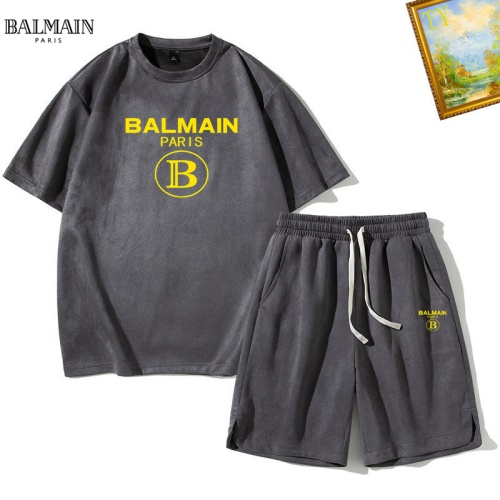 Replica Balmain Tracksuits Short Sleeved For Men #1235414, $48.00 USD, [ITEM#1235414], Replica Balmain Tracksuits outlet from China