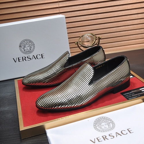 Replica Versace Leather Shoes For Men #1236923, $85.00 USD, [ITEM#1236923], Replica Versace Leather Shoes outlet from China