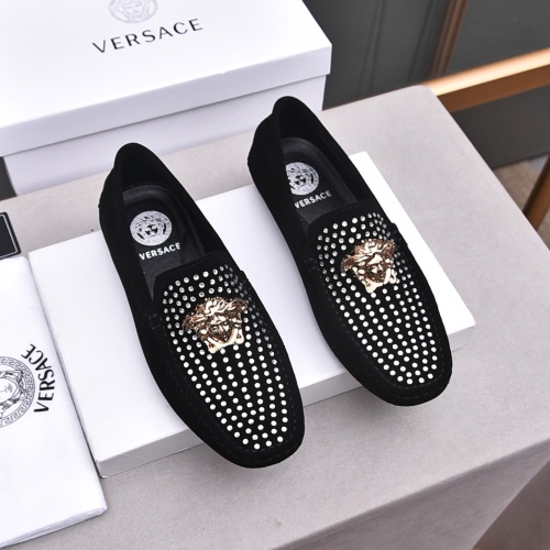 Replica Versace Leather Shoes For Men #1237198, $76.00 USD, [ITEM#1237198], Replica Versace Leather Shoes outlet from China