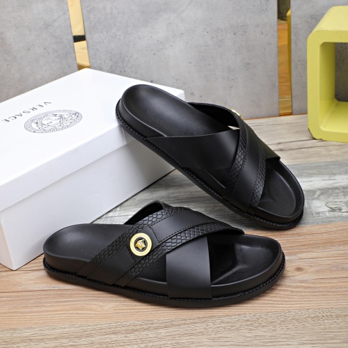 Replica Versace Slippers For Men #1237303 $56.00 USD for Wholesale