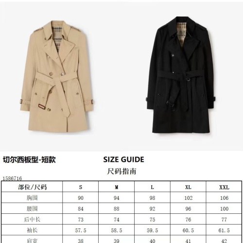 Replica Burberry Trench Coat Long Sleeved For Women #1242558 $192.00 USD for Wholesale