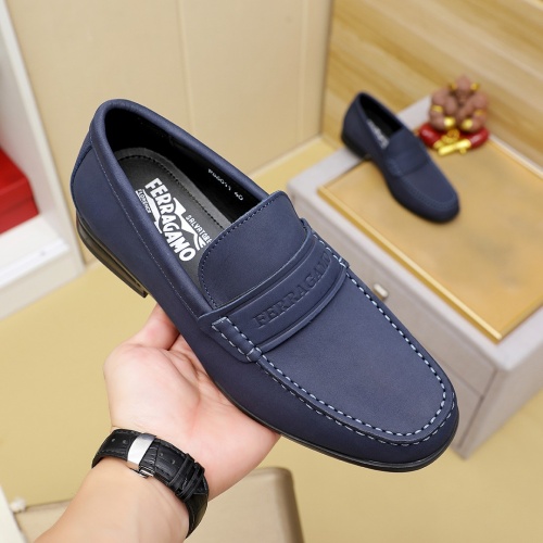 Replica Salvatore Ferragamo Leather Shoes For Men #1243154 $85.00 USD for Wholesale