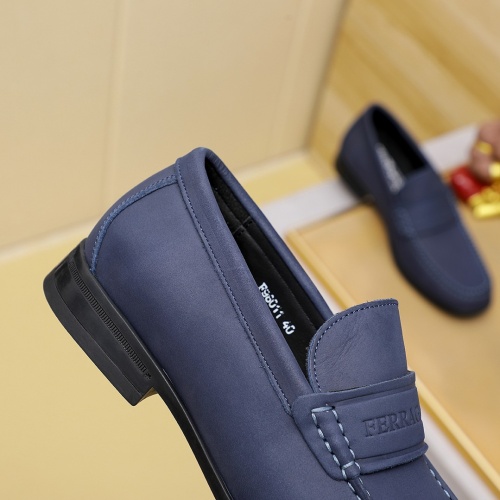 Replica Salvatore Ferragamo Leather Shoes For Men #1243154 $85.00 USD for Wholesale