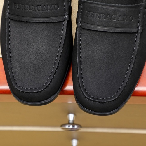 Replica Salvatore Ferragamo Leather Shoes For Men #1243155 $85.00 USD for Wholesale