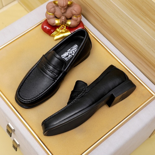 Replica Salvatore Ferragamo Leather Shoes For Men #1243156 $85.00 USD for Wholesale