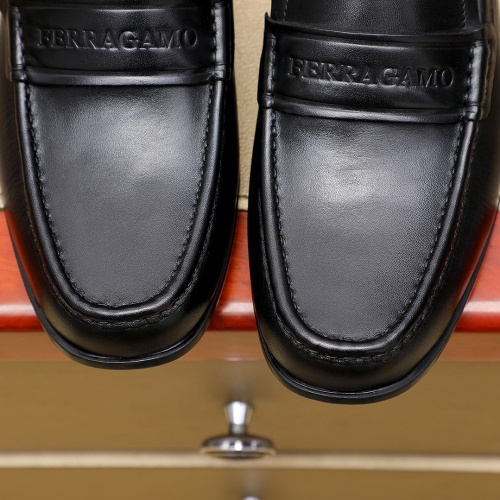 Replica Salvatore Ferragamo Leather Shoes For Men #1243157 $85.00 USD for Wholesale