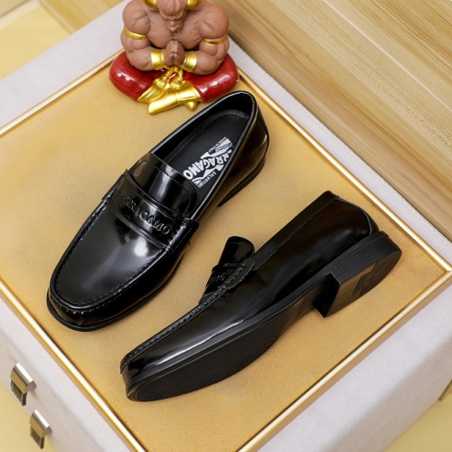 Replica Salvatore Ferragamo Leather Shoes For Men #1243158 $85.00 USD for Wholesale