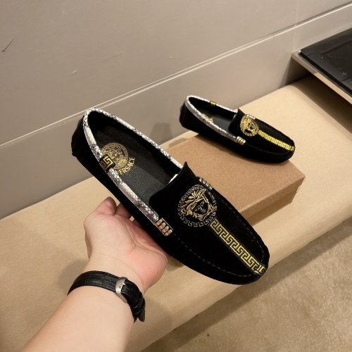 Replica Versace Leather Shoes For Men #1243218 $68.00 USD for Wholesale