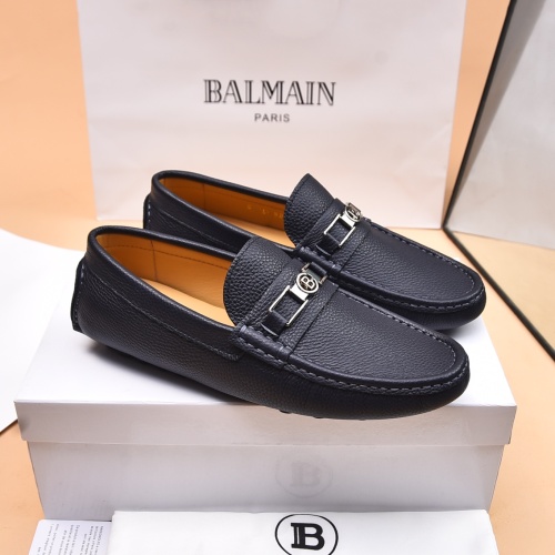 Replica Balmain Leather Shoes For Men #1243238 $80.00 USD for Wholesale