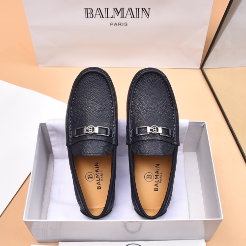 Replica Balmain Leather Shoes For Men #1243238 $80.00 USD for Wholesale