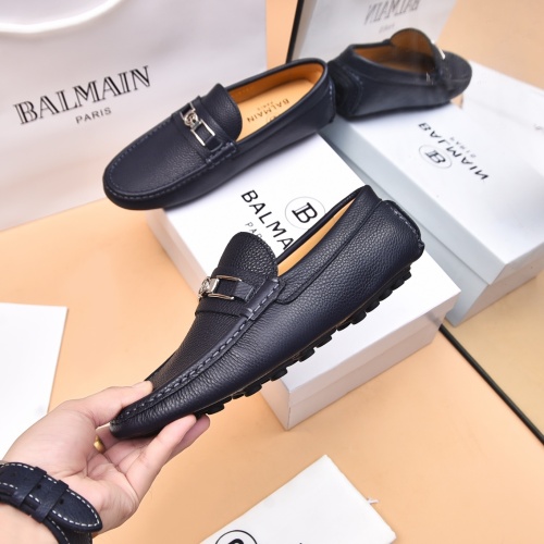 Replica Balmain Leather Shoes For Men #1243238 $80.00 USD for Wholesale