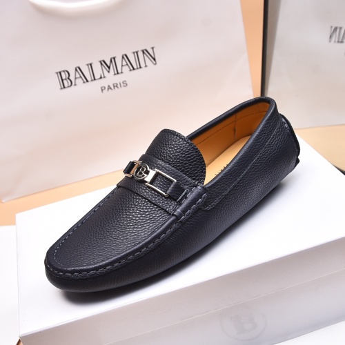 Replica Balmain Leather Shoes For Men #1243238 $80.00 USD for Wholesale