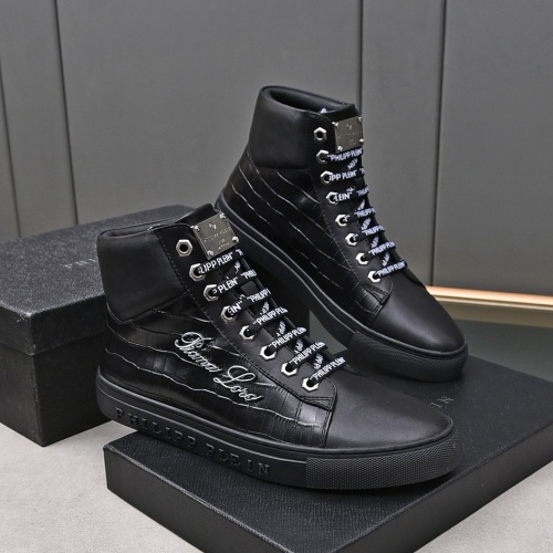 Replica Philipp Plein PP High Tops Shoes For Men #1243252, $85.00 USD, [ITEM#1243252], Replica Philipp Plein PP High Tops Shoes outlet from China