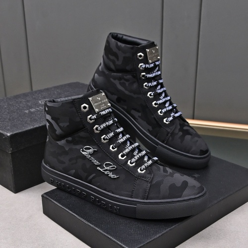 Replica Philipp Plein PP High Tops Shoes For Men #1243253, $85.00 USD, [ITEM#1243253], Replica Philipp Plein PP High Tops Shoes outlet from China