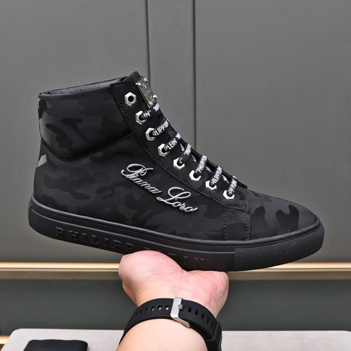 Replica Philipp Plein PP High Tops Shoes For Men #1243253 $85.00 USD for Wholesale