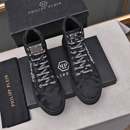 Replica Philipp Plein PP High Tops Shoes For Men #1243253 $85.00 USD for Wholesale