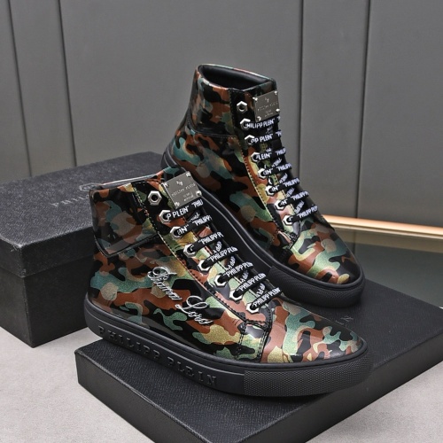 Replica Philipp Plein PP High Tops Shoes For Men #1243254, $85.00 USD, [ITEM#1243254], Replica Philipp Plein PP High Tops Shoes outlet from China