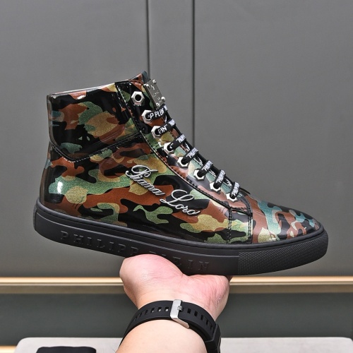 Replica Philipp Plein PP High Tops Shoes For Men #1243254 $85.00 USD for Wholesale