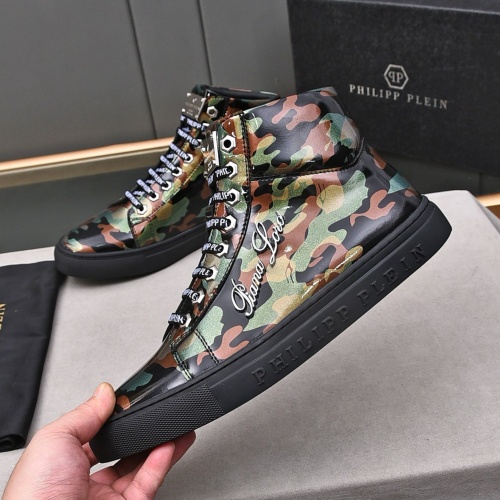 Replica Philipp Plein PP High Tops Shoes For Men #1243254 $85.00 USD for Wholesale