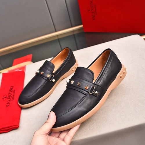 Replica Valentino Leather Shoes For Men #1243740, $100.00 USD, [ITEM#1243740], Replica Valentino Leather Shoes outlet from China