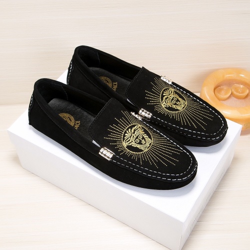 Replica Versace Leather Shoes For Men #1243744, $68.00 USD, [ITEM#1243744], Replica Versace Leather Shoes outlet from China