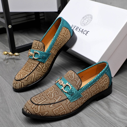 Replica Versace Leather Shoes For Men #1243911, $85.00 USD, [ITEM#1243911], Replica Versace Leather Shoes outlet from China