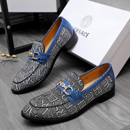 Replica Versace Leather Shoes For Men #1243912, $85.00 USD, [ITEM#1243912], Replica Versace Leather Shoes outlet from China