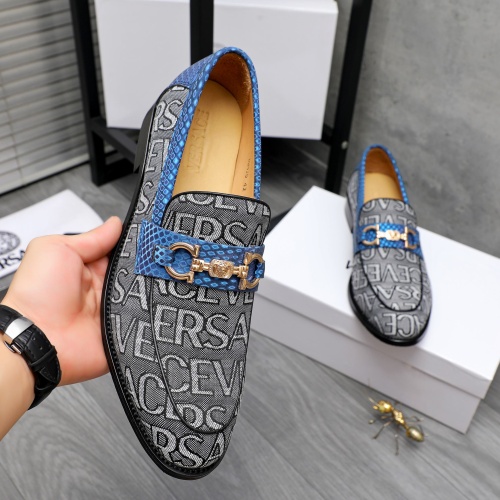 Replica Versace Leather Shoes For Men #1243912 $85.00 USD for Wholesale