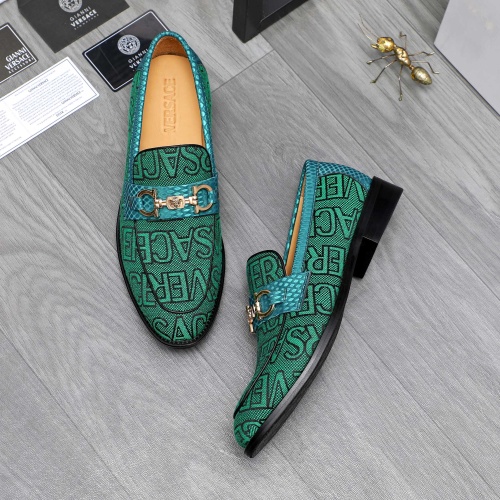 Replica Versace Leather Shoes For Men #1243913 $85.00 USD for Wholesale