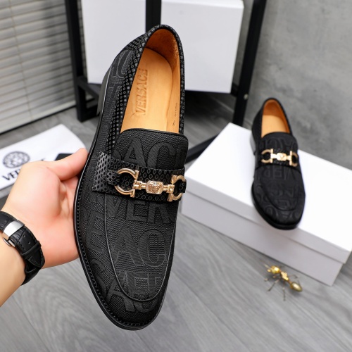 Replica Versace Leather Shoes For Men #1243916 $85.00 USD for Wholesale